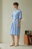 Women's Airy Shirt Dress — Sky Blue
