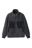 men's pohlar recycled polyester high-pile fleece zip up jacket - dark grey
