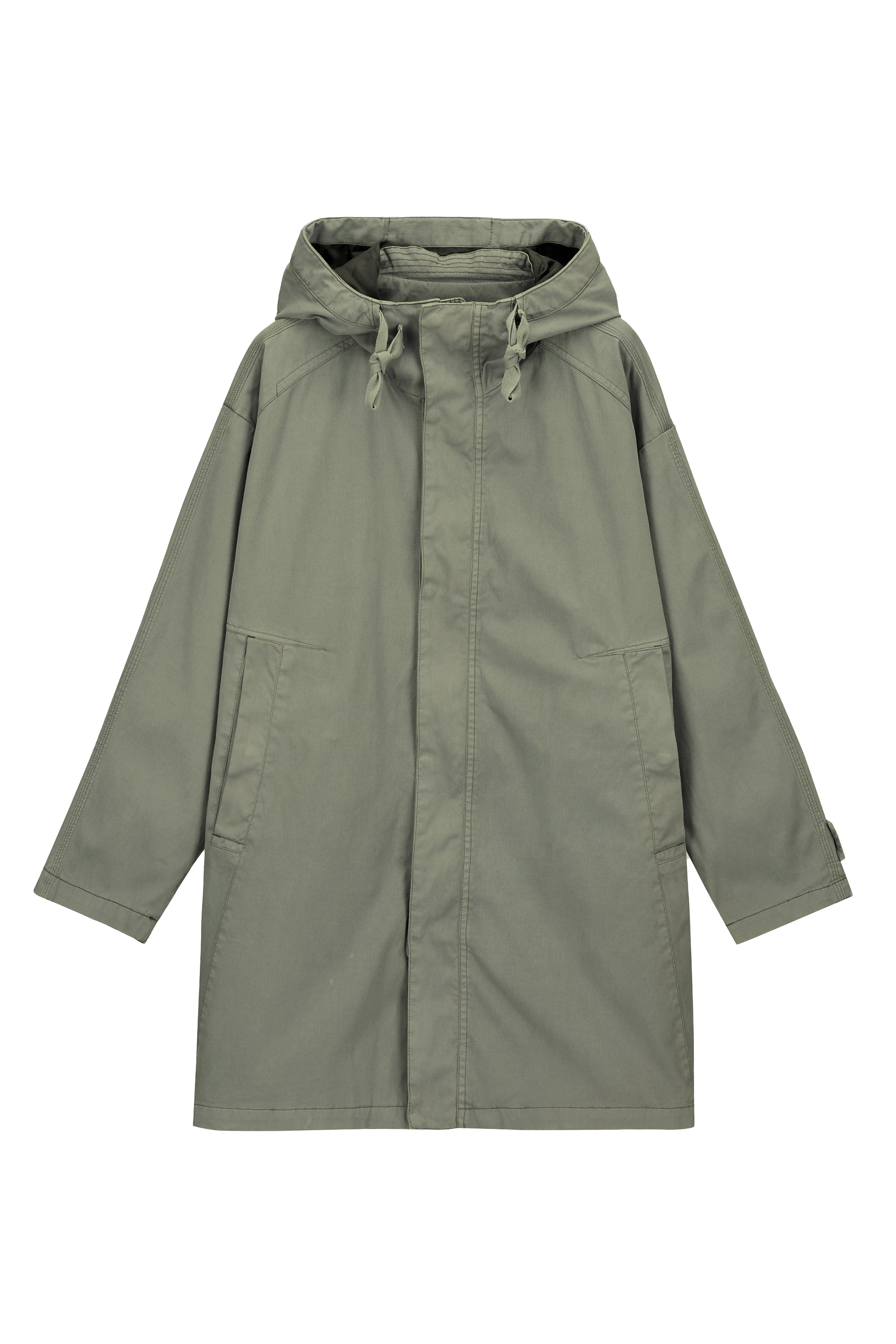 men's hooded organic cotton jacket - olive