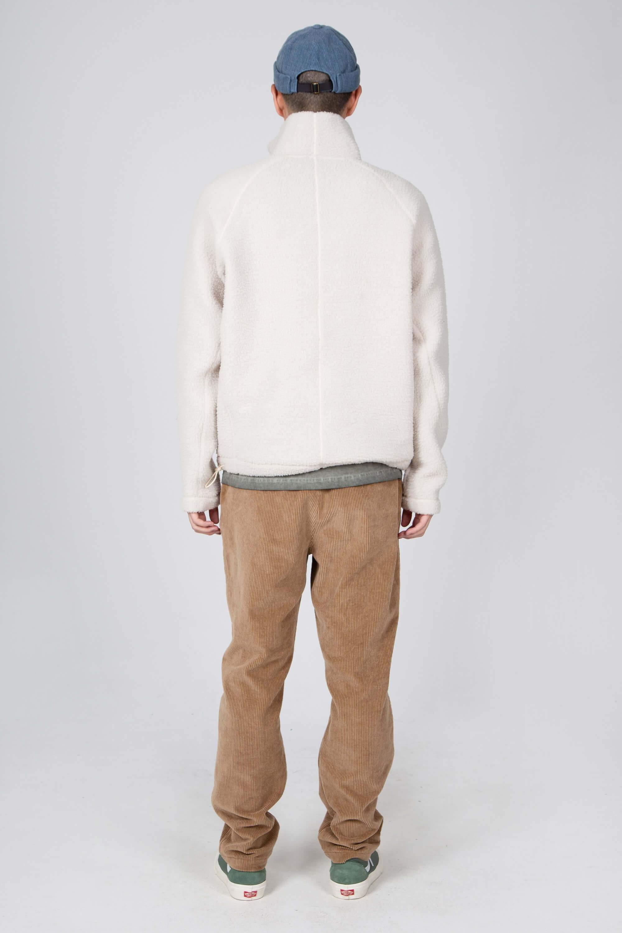 men's pohlar recycled polyester high-pile fleece quarter zip pullover - ivory